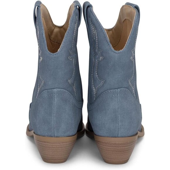 ✨ Chariot & Co Cowgirl Boots Women Blue 1 Susan Western Ankle Pointed Toe Boots - Picture 5 of 7